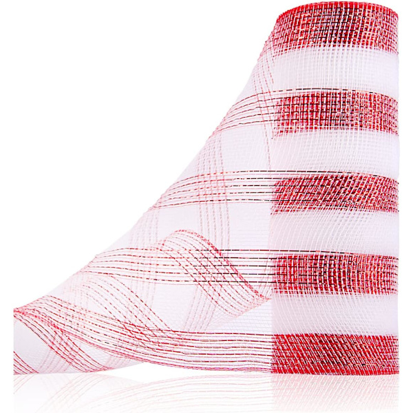Deco Mesh Bånd, 10 tommer x 30 Fod Hver Rulle Metallic Folie Mesh Bånd til