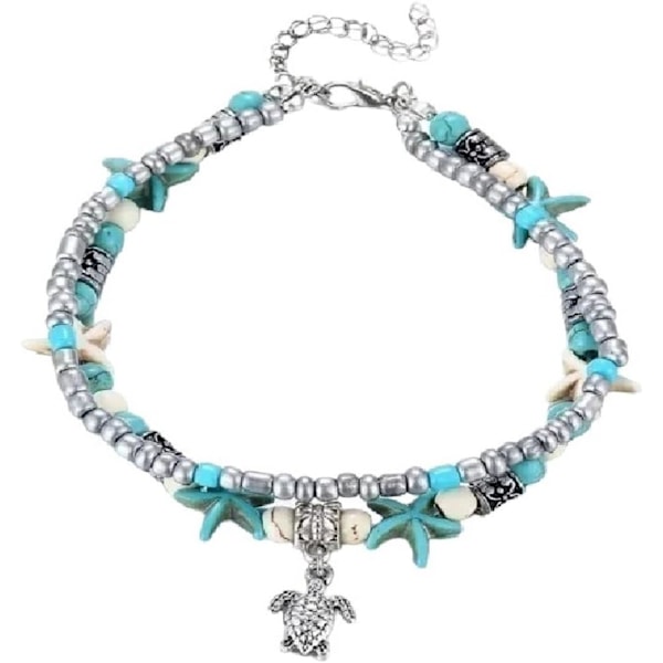 Nya 2025 Nya Vintage Snäckhalsband Anklets för Kvinnor Nya Multi Layer Anklet Ben Armband Handgjorda Bohemian Smycken Sandaler Present Mode Som