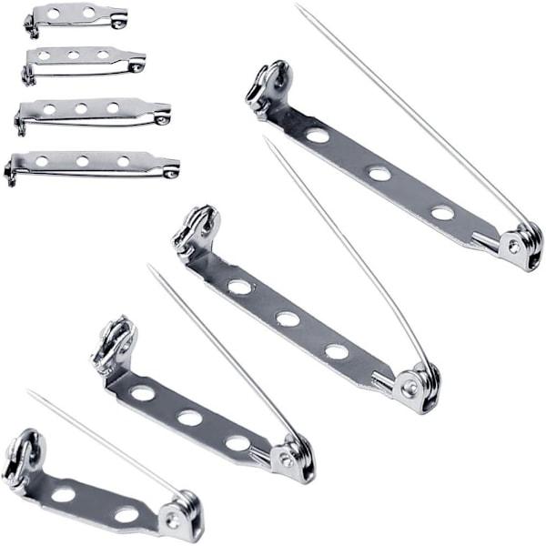 100 stk Sølv Bar Pins - Bag Spænde Brosche Sikker Pin Bagsider