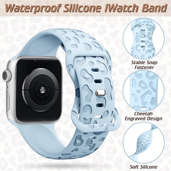6-pak leopardgravert band som er kompatibel med Apple Watch