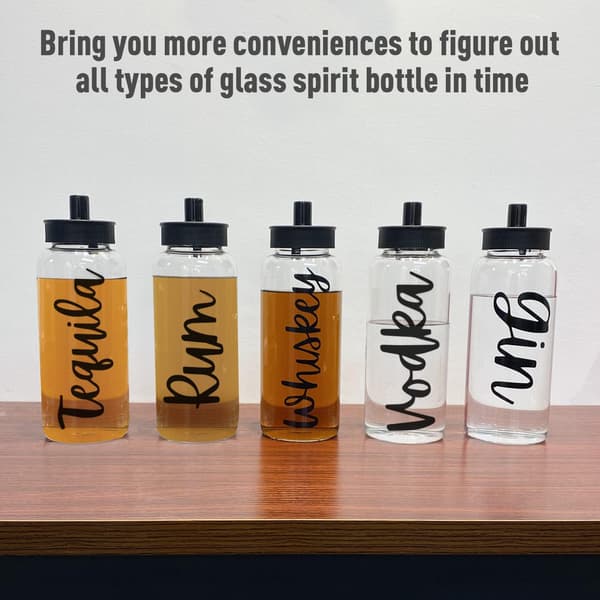 Svarte vinylmerkelapper for Bartesian Cocktail Machine Glass Spirit Bottle 3 sett