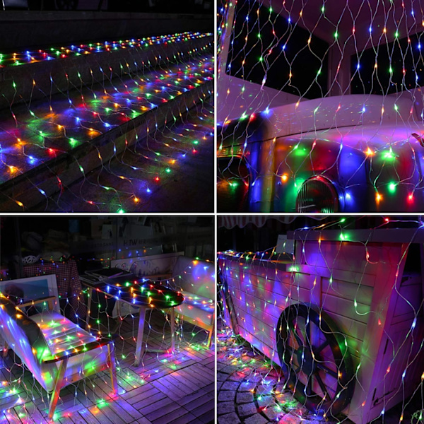 12ft x 5ft 360 LED Julnätljus, 8 lägen Busk Maskljus Anslutningsbara, Timer, Vattentät för Julgranar, Buskar, Trädgård, Utomhus
