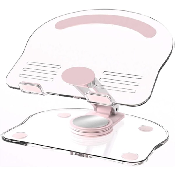 Akryylinen tablettiteline 360° kääntyvällä pohjalla, kokoontaitettava säädettävä läpinäkyvä tablettiteline työpöydälle kotiin ja toimistoon, yhteensopiva iPad Pro Air M:n kanssa