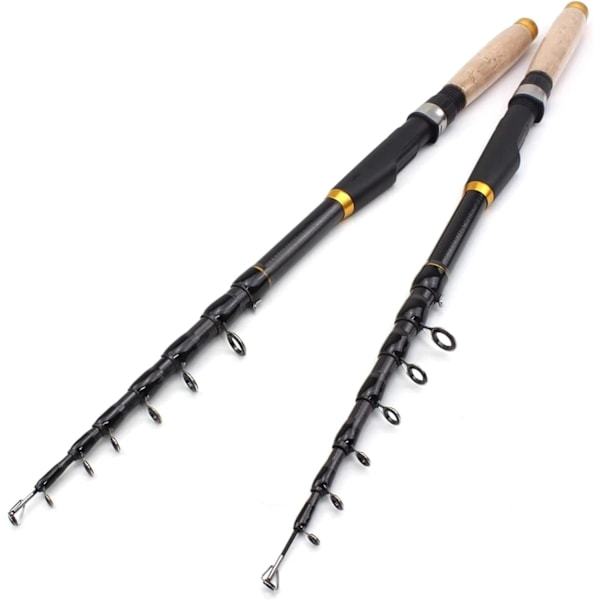 1.8m 2.1m 2.4m 2.7m 3.0m 3.6m Portable Telescopic Fishing Rod Carbon Fiber Super Short Pocket Spinning Pole Wooden Handle Pole (Size : 1.8M)