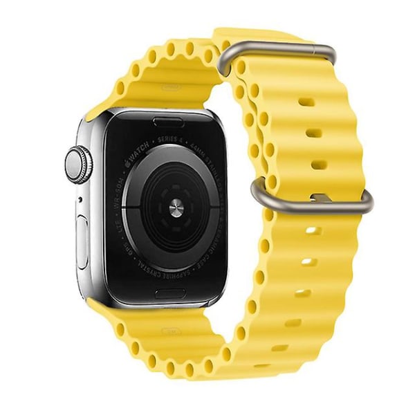 Rem til Apple Watch Ultra Band 49mm 44mm 40mm 45mm 41mm 42mm 45 Mm Watchband Silikone Armbånd Iwatch Serie 7 8 4 5 6 3 Se Yellow 42mm 44mm 45mm 49mm