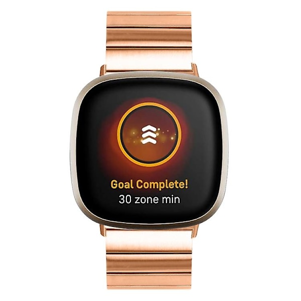 Universell fjärilslås metall klockarmband MTE för Fitbit Versa 4 / Sense 2 Rose Gold