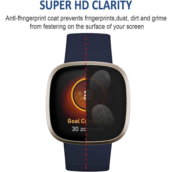 Hydrogelskärmskydd med hög känslighet för Fitbit Versa 3 / Sense