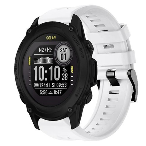 Til Garmin Descent G1 Metal Spænde Solid Color Silikone Urrem CVG White