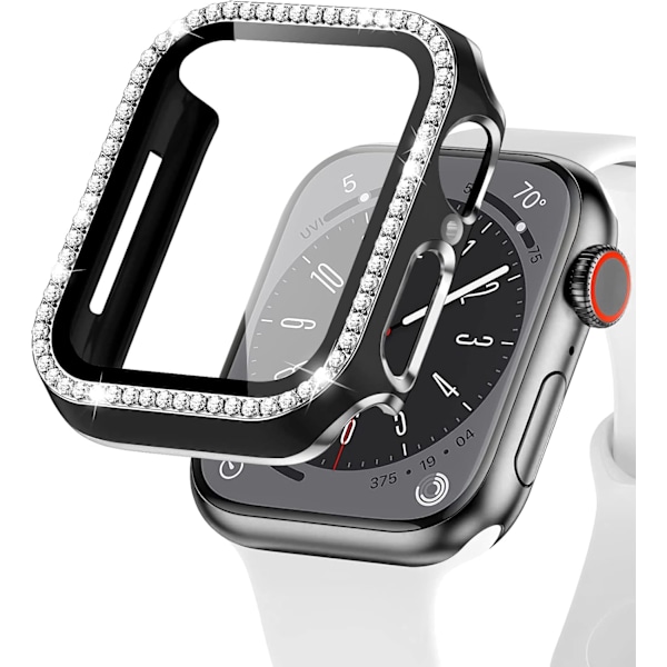 2 kpl Timanttikotelo Apple Watch SE/6/5/4 44mm:lle, Kristallinkirkas suojakuori puskurikehyksellä ja karkaistulla lasisella näytönsuojalla naisille iWatch Series SE 6:lle