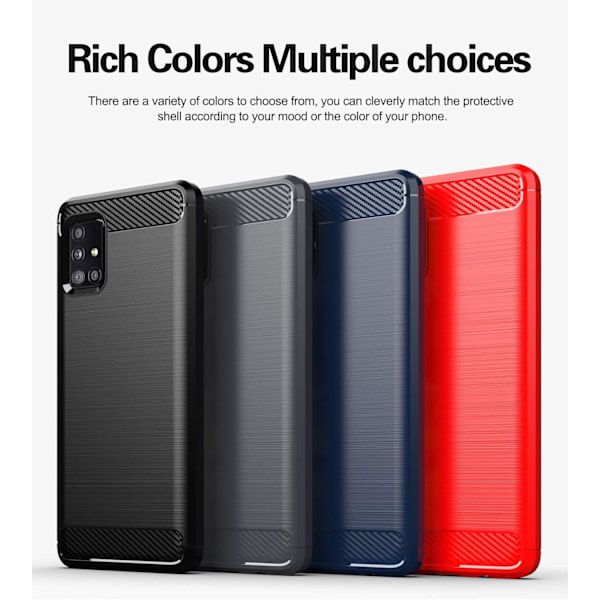 A51 5G Cover med HD Skærmbeskytter - Slankt TPU Skridsikkert Telefoncover (Sort Børstet) Samsung Galaxy A51 5G Sort Børstet TPU cover