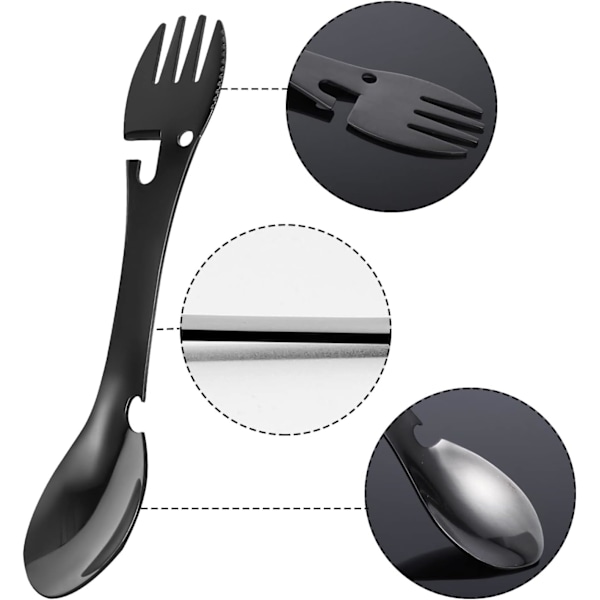 Camping Spork (2-pak) - 5-i-1 redskab i rustfrit stål