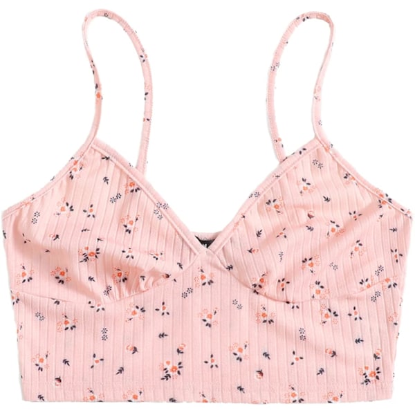 Damer Casual V-hals Ærmeløs Ribstrikket Cami Crop Top