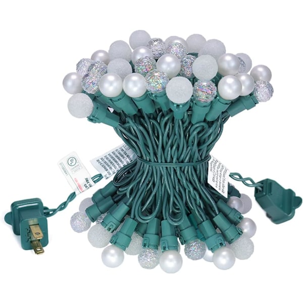 Julelys Varm Hvit 70 LED G15 Glass Blubs Globe Strengelys Plug in ETL Sertifisert Utendørs Innendørs Strengelys for Feriefest Varm