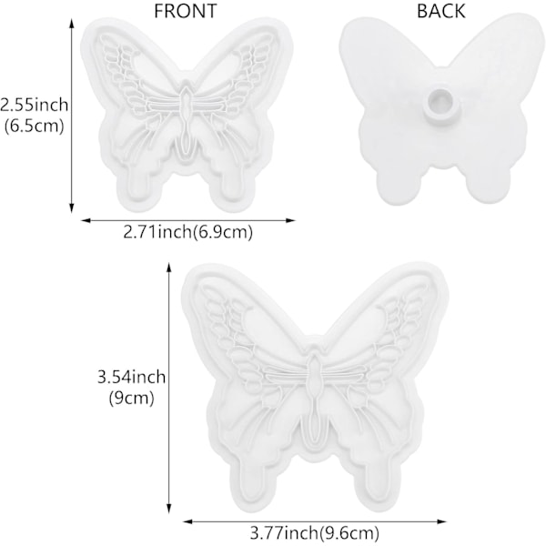 Fjärilsfondantform (8 st) - Sugarcraft-kuttere for bryllupskaker