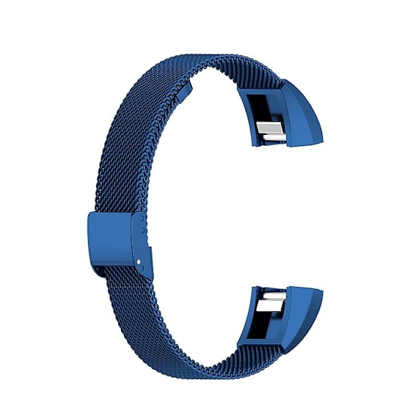 For Fitbit Alta / Alta Hr / Ace Watch Button Mesh Metal Replacement Strap Watchband SLZ Dark Blue