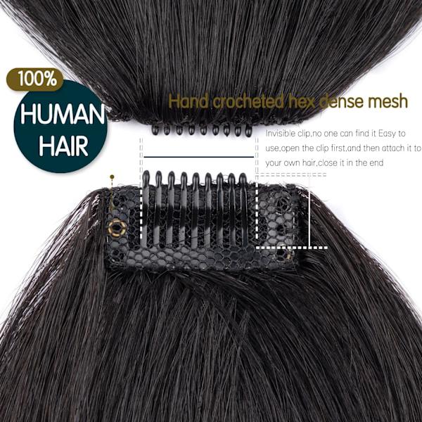 Clip-in pandehår 100% ægte menneskehår pandehår extensions naturlig sort