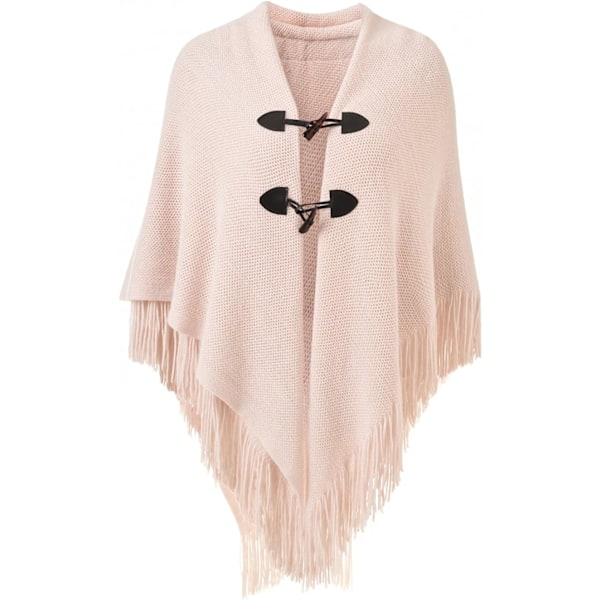 Snygg Hornknapp Rutig Poncho V-ringning, V-fåll