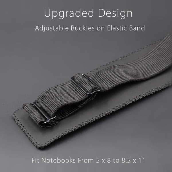 Justerbar elastikbånd penneholder, blyantholder, penneærme til indbundne notesbøger, planlæggere, ringbind, passer til notesbøger fra 8\" til