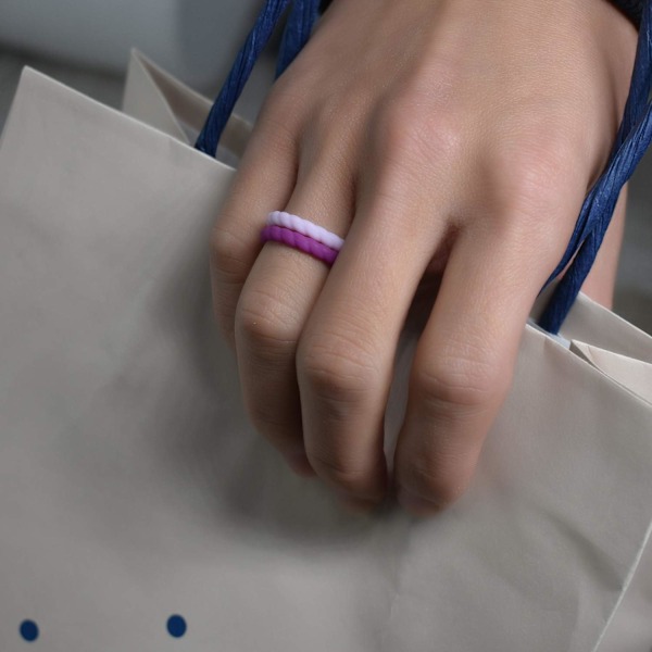 Silikonvigselring för kvinnor, 10-pack - Tunn och flätat gummiband