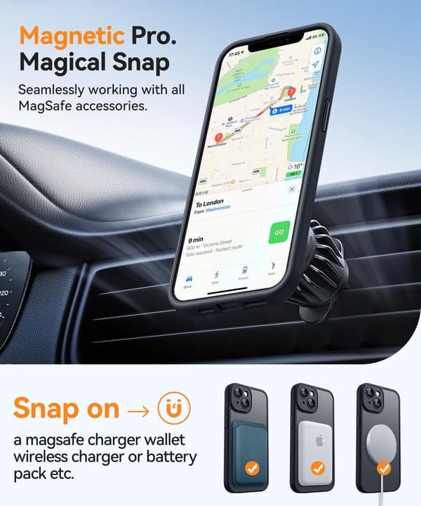 Magnetisk cover til iPhone 13, fuld kamerabeskyttelse - MagSafe-kompatibel, mat sort