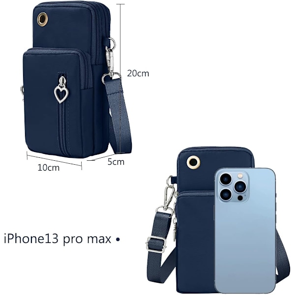 Kvinners mobiltelefon crossbody-veske (7 tommer)