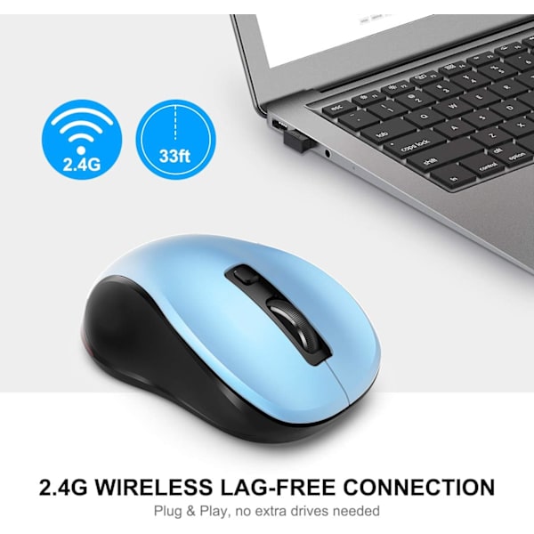 2.4G trådløs mus til bærbar computer. Ergonomisk computermus med USB