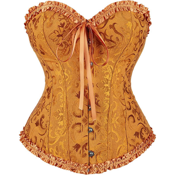 Korsett Topp Dame Plus Størrelse Korsetter Vintage Blomster Snøring Overbust Bustier