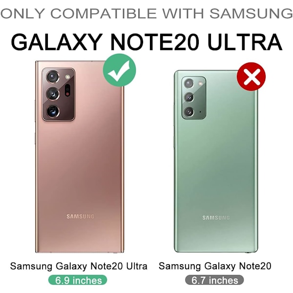 Galaxy Note 20 Ultra Klar 3-i-1 Full Body Kraftigt Stötsäkert TPU Bumper Skal, 6.9 tum Klar