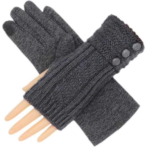 Vintervarma stickade fingerlösa handskar