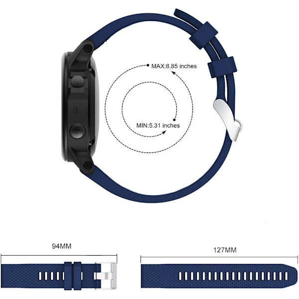 Myk silikonhurtig installasjonsklokkestropp for Garmin Fenix 5S/Fenix 6S/Fenix 7S