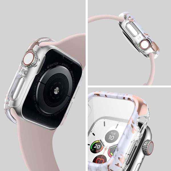 Etui til Apple Watch Series 6/5 /4 /SE 44mm Indbygget hærdet glas