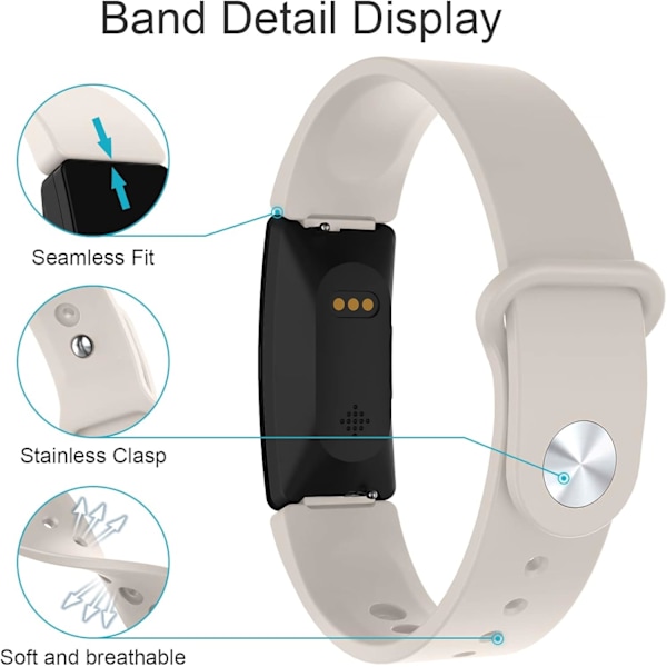 för Fitbit Inspire HR/Inspire Strap - Sport Silikonersättningsband (3-pack)