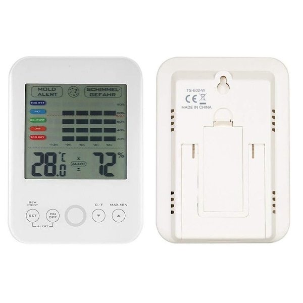 Form - Digital inomhustermometer (vit, en one size)