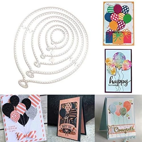 6 st metallstansar för ballonger för scrapbooking och korttillverkning