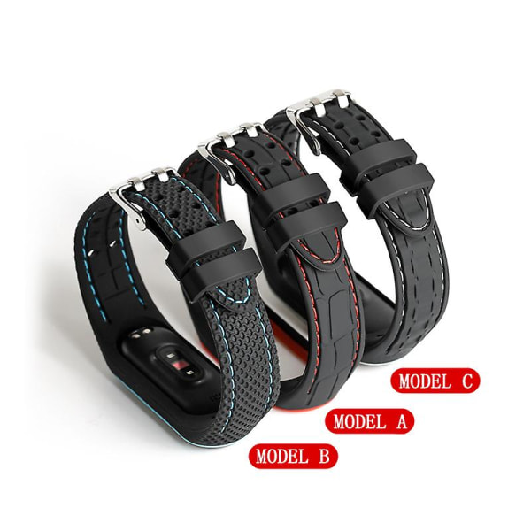 Silikonarmband för Xiaomi Mi Band 6 7 5 3 4 Tillbehör Sport Armband Ersättningsband Correa Armband Mi Band 7 6 Nfc Armband Blue-B Mi band 5 6