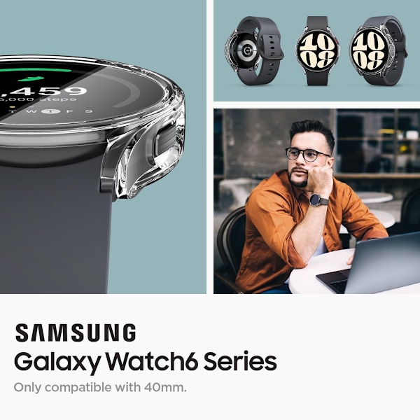Ultra Hybrid Designet til Galaxy Watch 6 40mm Cover Ridsefast Samlet Beskyttelsescover med Skærmbeskytter (2023) - Krystalklar Krystal Cl