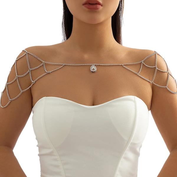Multi Layer Axel Kedja Halsband Metall Tofs Layered