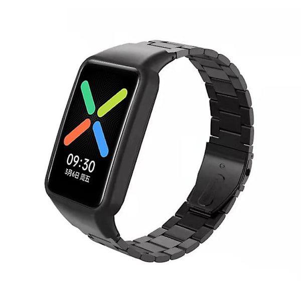 För Oppo Watch Free Nfc Rostfritt Stål Trefärgad Klockarmband YLV Black
