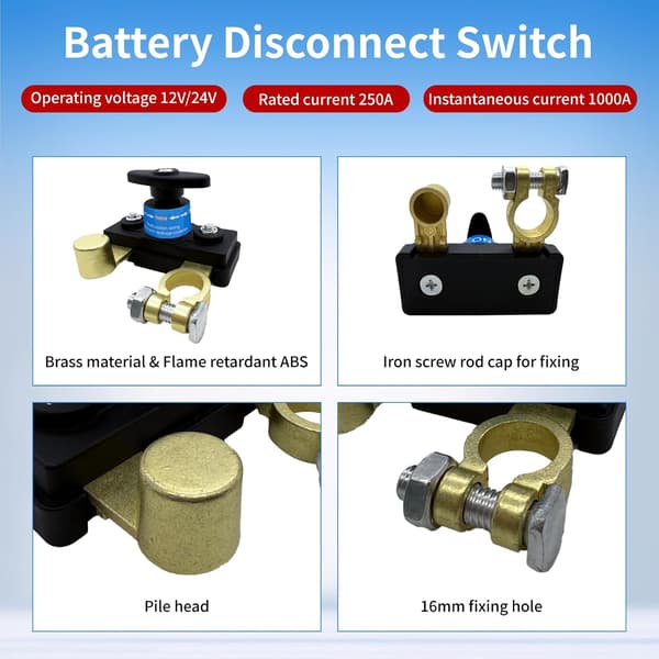 Bilbatteri Afbryder 12v 24v Kraftig Batteri Afbryder Batteri Isolator Strømafbrydere Batteri Afbryder til Forebyggelse af Batteri