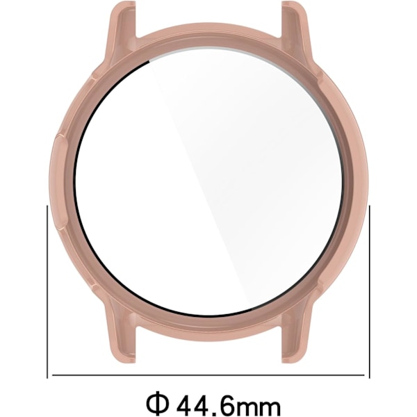 Skal avsett för Garmin Vivoactive 5, Fulltäckande PC-skyddsskal, Stötfångare, Ultratunn, Smartwatch-tillbehör (Rosa/Klar/Svart) rosa/klar/svart