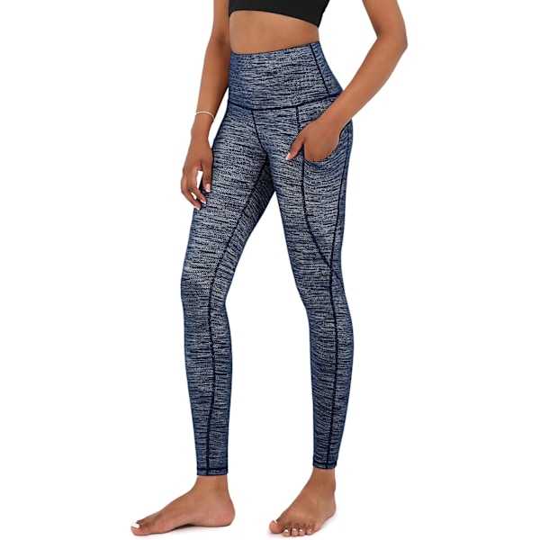 Kvinners høye midje yoga leggings med lommer. Tummy Control Non See Through