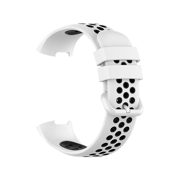 Til Fitbit Charge 4 / Charge 3 Se Watch Button To Farver Silikone Udskiftningsrem Watchband PQU White Black