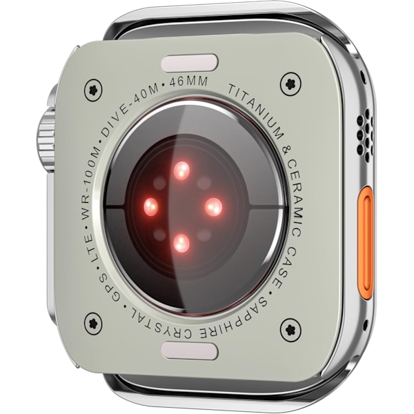Robust metaletui i designerstil til Apple Watch Series 10 (2024) 46 mm, beskyttelse til ændring til Ultra 2/1, beskyttende metaletui-bumper til iWatch Series 1