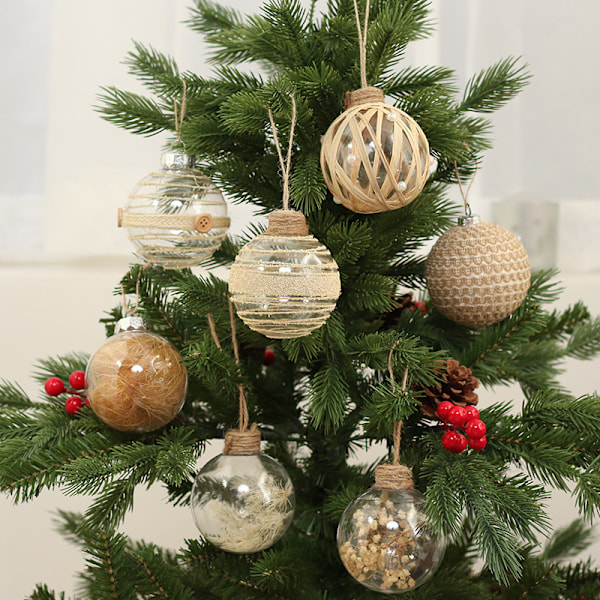 Gjennomsiktige julekuler til juletrepynt