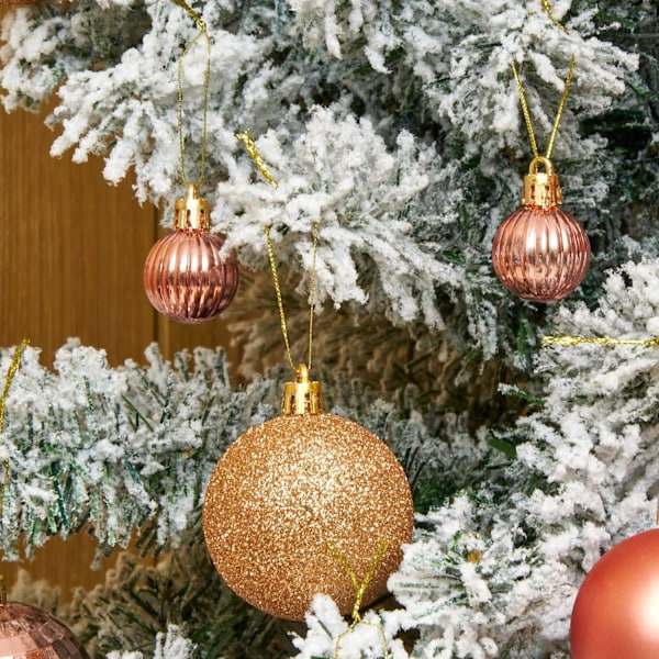 24 stk. julekuglepynt til juletræ - 4 stilarter, der er brudsikre