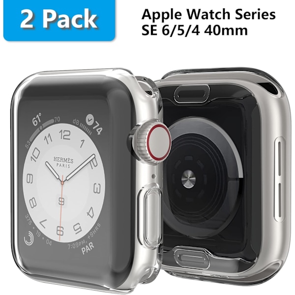 Etui til Apple Watch Series 6 /SE/Series 5/Series 4 Skærmbeskyttelse