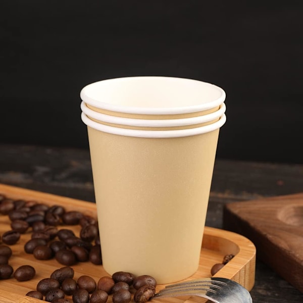25 pakker papkrus engangsbrug, 8 oz - engangskaffekrus til