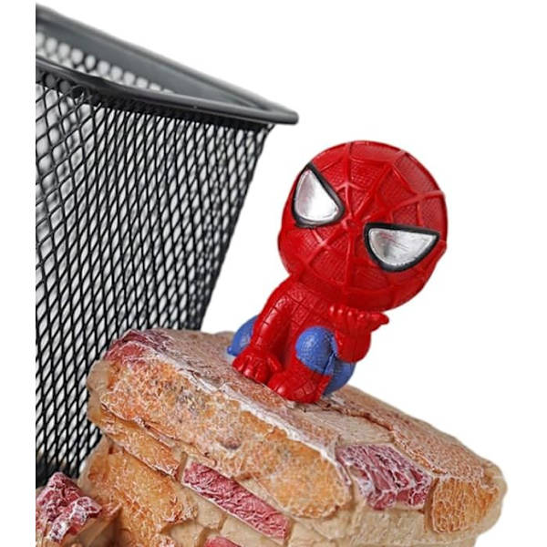 Spidermn n Holder, Cretive Novelty Office Desk Decortions Mn boy Girls Gdgets Sttionery Storge Box Unique Gifts for Spidermn Fns Red-A