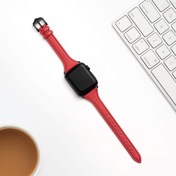 Læderrem Kompatibel med Apple Watch Rem 38mm 40mm