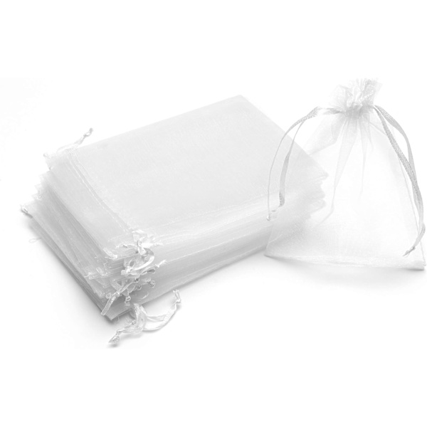 50 stk. 4x6 tomme nederdel træk snor organza gavepose